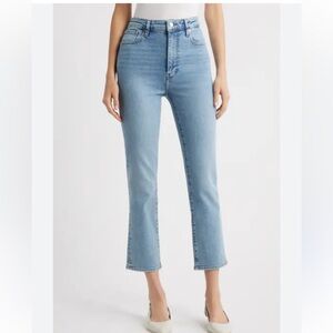 Frame The Reboot High Waist Crop Flare Jeans in Blue Sz 27